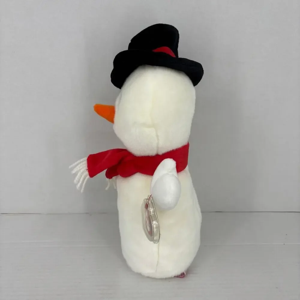 Ty Beanie Buddies Snowball‎ White Snowman Plush Top Hat 12 Inch Vintage 2001